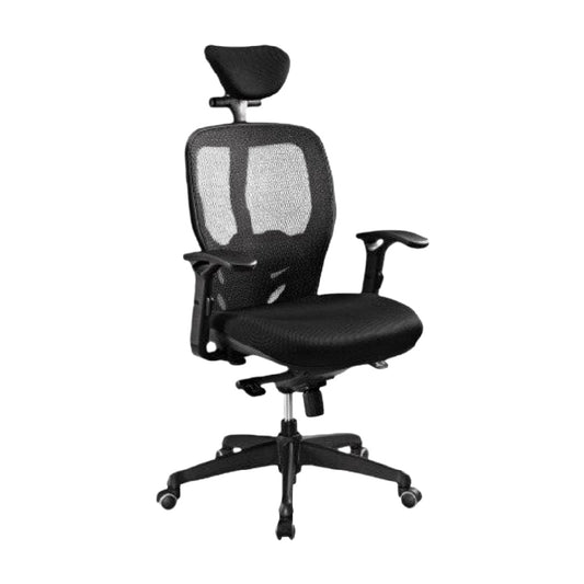 Chaise de bureau ergonomique en maille avec appui-tête - 50 x 60 x 120