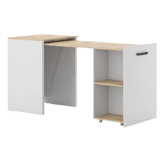 Bureau d'angle en bois et mélamine pour bureau à domicile - 120 x 60 x 75